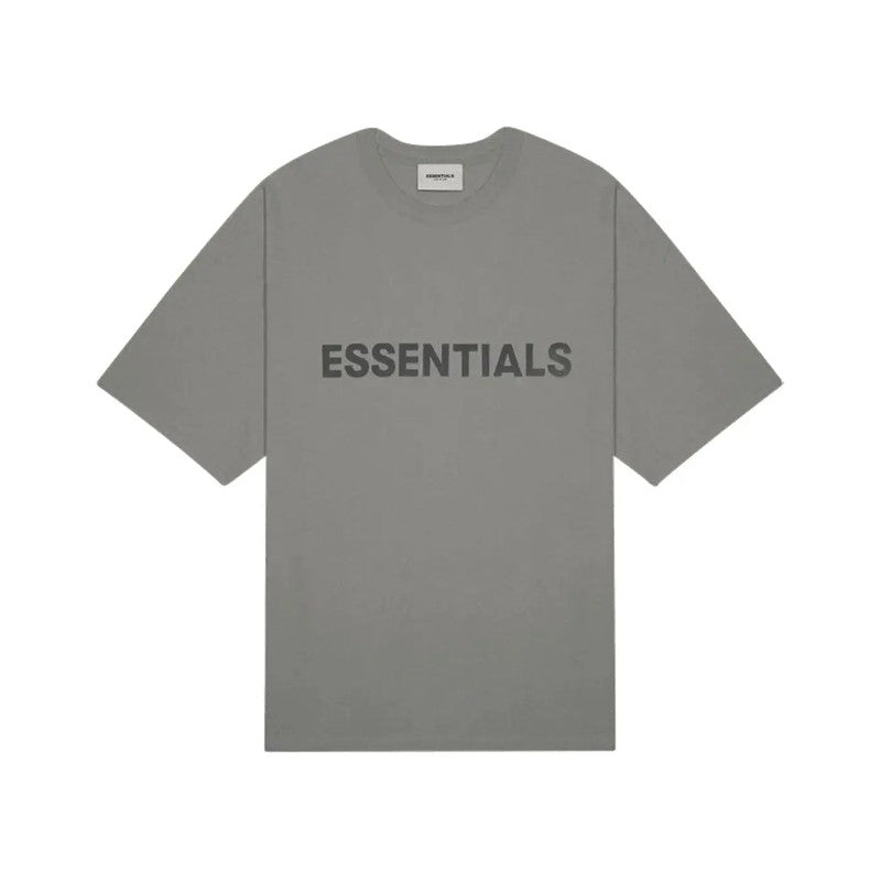 Fear of God Essentials Boxy T-Shirt Applique Logo Gray Flannel/Charcoal - cosignau