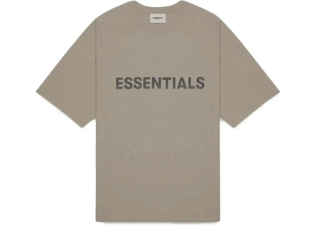 Fear of God Essentials Boxy T-Shirt Applique Logo Taupe - CosignAU